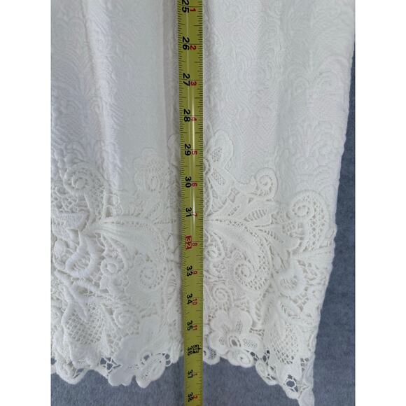 Rebecca Taylor Women's sz 12 White Embroidered Sheath Dress Bridal Graduation - Picture 9 of 14